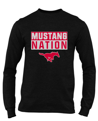 Memorial Mustangs Nation #1 Men's LS T-Shirt