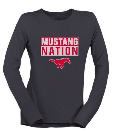 Memorial Mustangs Nation #1 Women's Premium LS T-Shirt