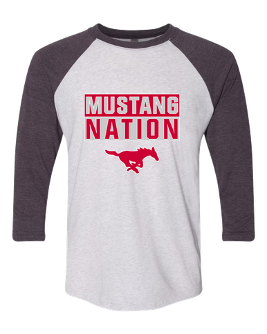 Memorial Mustangs Nation #1 Women's Baseball T-Shirt