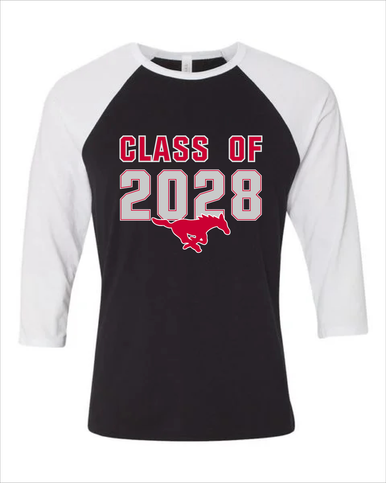 Memorial Mustangs Class of 2028 Men's Baseball T-Shirt