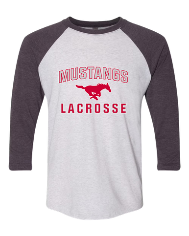 Memorial Mustangs Lacrosse Men's Baseball T-Shirt