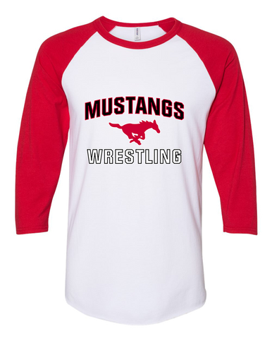 Memorial Mustangs Wrestling Women's Baseball T-Shirt
