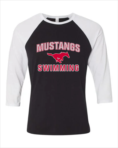 Memorial Mustangs Swimming Women's Baseball T-Shirt