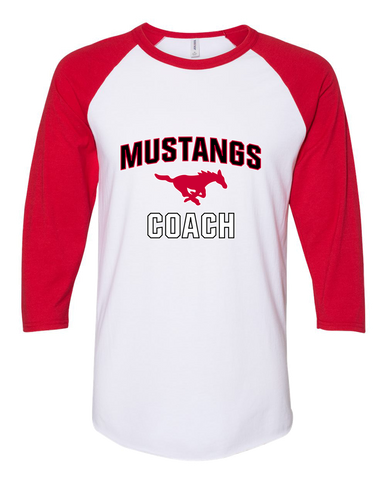 Memorial Mustangs Coach Men's Baseball T-Shirt