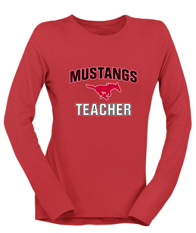 Memorial Mustangs Teacher Women's Premium LS T-Shirt