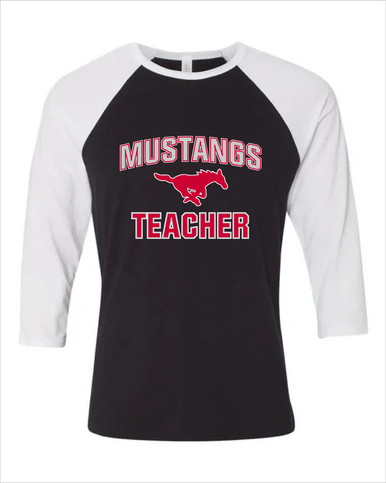 Memorial Mustangs Teacher Men's Baseball T-Shirt