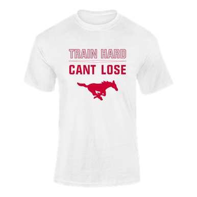 Memorial Mustangs Train Hard, Can't Lose Men's SS T-Shirt