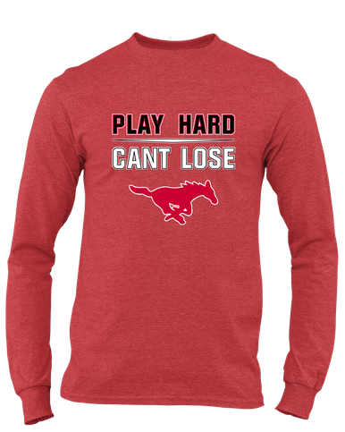 Memorial Mustangs Play Hard, Can't Lose Men's LS T-Shirt