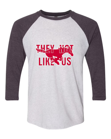 Memorial Mustangs They Not Like Us #2 Women's Baseball T-Shirt