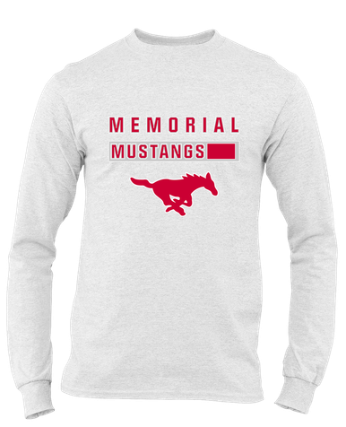 Memorial Mustangs Mascot #7 Men's LS T-Shirt