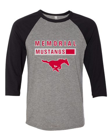Memorial Mustangs Mascot #7 Women's Baseball T-Shirt