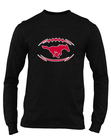 Memorial Mustangs Football #3 Men's LS T-Shirt