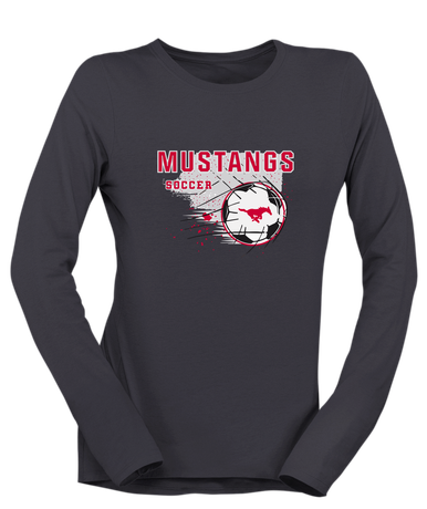 Memorial Mustangs Soccer #2 Women's LS T-Shirt