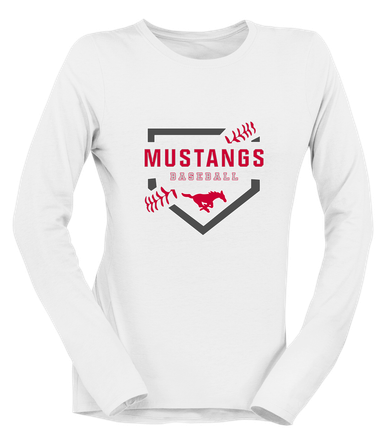 Memorial Mustangs Baseball #2 Women's LS T-Shirt