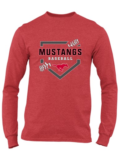Memorial Mustangs Baseball #2 Men's LS T-Shirt