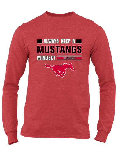 Memorial Mustangs Mindset Men's LS T-Shirt