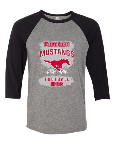 Memorial Mustangs Football #6 Women's Baseball T-Shirt