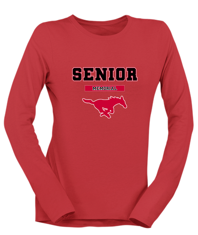 Memorial Mustangs Senior #2 Women's Premium LS T-Shirt
