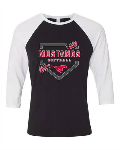 Memorial Mustangs Softball #2 Women's Baseball T-Shirt