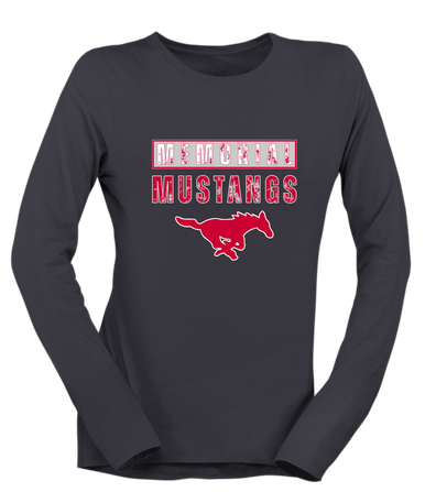 Memorial Mustangs Mascot #9 Women's Premium LS T-Shirt