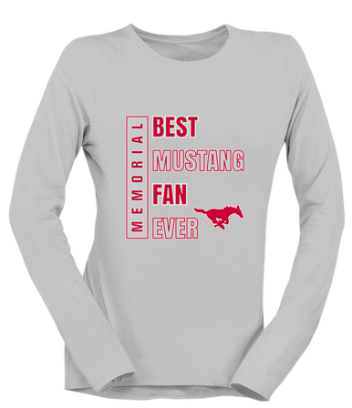 Memorial Mustangs Best Mustang Fan Women's LS T-Shirt