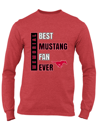 Memorial Mustangs Best Mustang Fan Men's LS T-Shirt