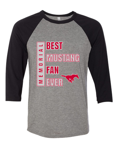 Memorial Mustangs Best Mustang Fan Women's Baseball T-Shirt