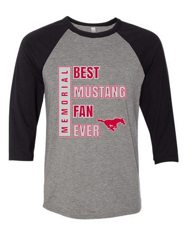 Memorial Mustangs Best Mustang Fan Men's Baseball T-Shirt