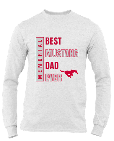 Memorial Mustangs Best Mustang Dad Men's LS T-Shirt