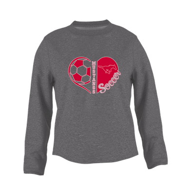 Memorial Mustangs Heart Soccer Women's Sweatshirt