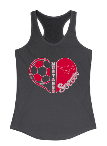 Memorial Mustangs Heart Soccer Women's Tank Top