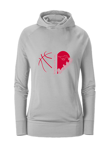 Memorial Mustangs Heart Basketball Women's Hoodie