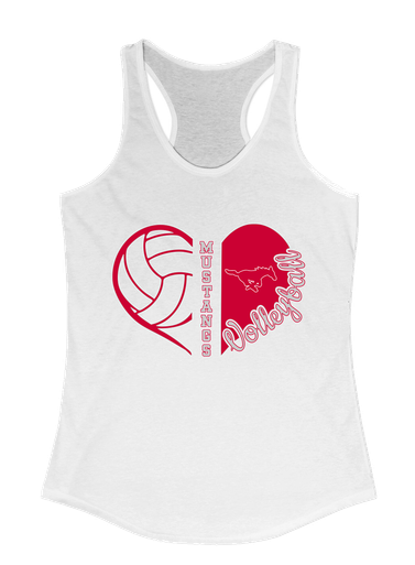 Memorial Mustangs Heart Volleyball Women's Tank Top