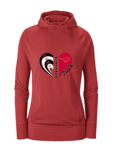 Memorial Mustangs Heart Track Women's Hoodie