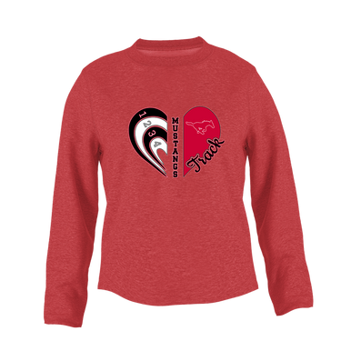 Memorial Mustangs Heart Track Women's Sweatshirt