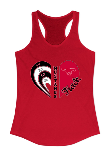 Memorial Mustangs Heart Track Women's Tank Top