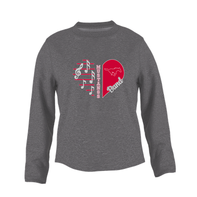 Memorial Mustangs Heart Band Women's Sweatshirt