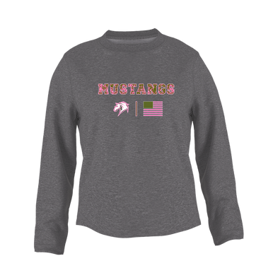 Mira Costa Mustangs Pink Camo Flag Women's Sweatshirt