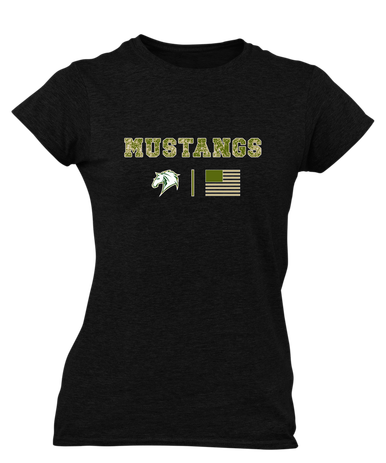 Mira Costa Mustangs Camo Flag Women's SS T-Shirt