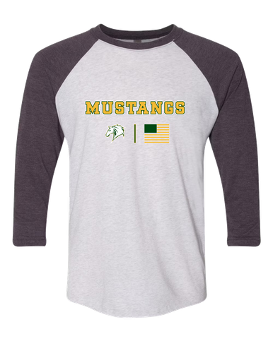 Mira Costa Mustangs Team Colors Flag Men's Baseball T-Shirt