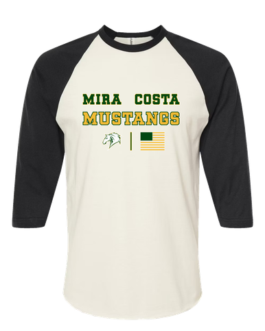 Mira Costa Mustangs Spirit Flag Women's Baseball T-Shirt