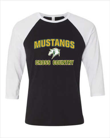 Mira Costa Mustangs Cross Country Men's Baseball T-Shirt