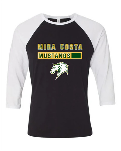 Mira Costa Mustangs Mascot #7 Women's Baseball T-Shirt