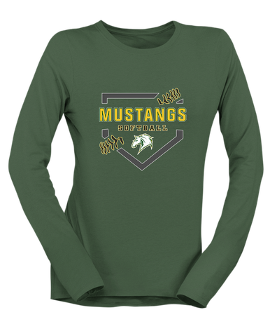 Mira Costa Mustangs Softball #2 Women's LS T-Shirt