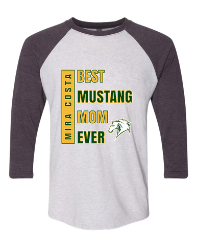 Mira Costa Mustangs Best Mustang Mom Women's Baseball T-Shirt