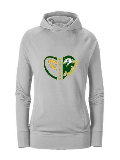Mira Costa Mustangs Heart Football Women's Hoodie