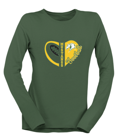 Mira Costa Mustangs Heart Football Women's Premium LS T-Shirt