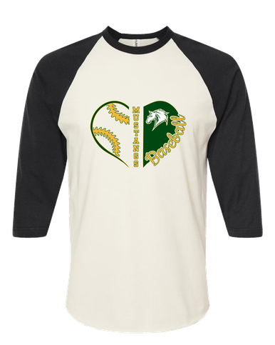 Mira Costa Mustangs Heart Baseball Women's Baseball T-Shirt