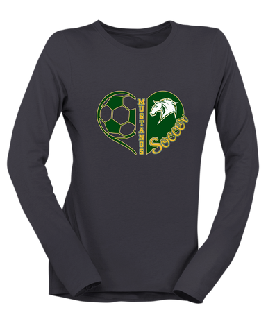 Mira Costa Mustangs Heart Soccer Women's Premium LS T-Shirt
