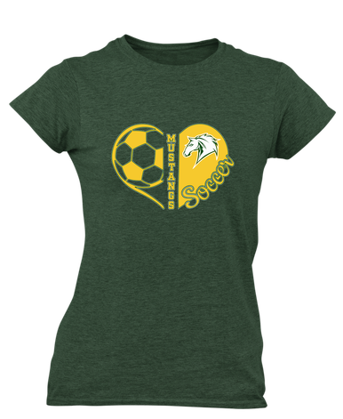 Mira Costa Mustangs Heart Soccer Women's Premium SS T-Shirt